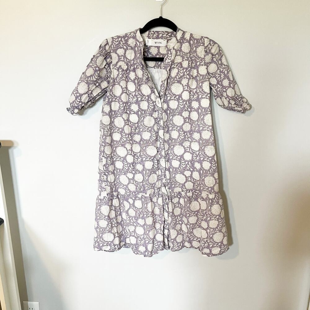 WVN. Cotton printed‎ button front dress women’s size xs